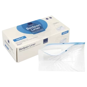 1000018177 ABENA beschermzak met absorberende inlegger voor opvang van urine en ontlasting. Geschikt voor gebruik in een bedpan.