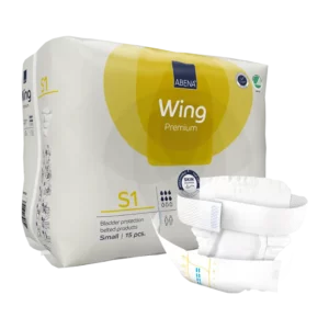 ABENA Wing S1 absorberende slip met heupbandsluiting voor mensen met flinke scheuten urineverlies - heupomvang 50-85 cm