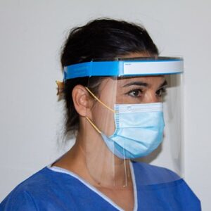 face shield gezichtsmasker beveiligd werken