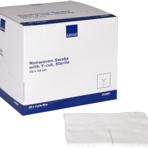 Nonwoven swabs with Y-cut, steriel 10x10cm