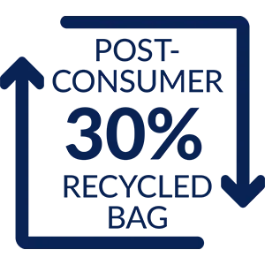 Verpakking gemaakt van minimaal 30% Post Consumer Recycled plastic - 30% PCR