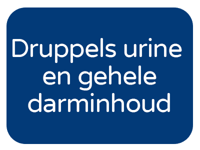 Druppels urine en gehele darminhoud
