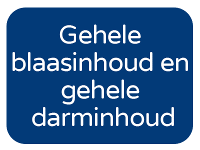 Gehele blaasinhoud en gehele darminhoud