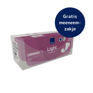 Gratis meeneemzakje voor ABENA Light Ultra Mini - hygiënisch en discreet