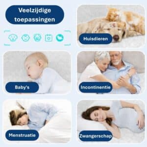 wasbare onderleggers ABENA verkrijgbaar in diverse afmetingen en met of zonder instopstroken