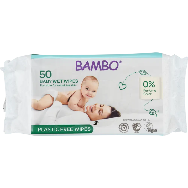 1000011933 BAMBO Wet Wipes plasticvrije billendoekjes